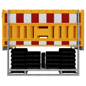 SET | with 20 panel fences | and 21 base plates | on multi-pallet | without lamp adapter | with red/white foil, type RA1/A | type of barrier NOX yellow